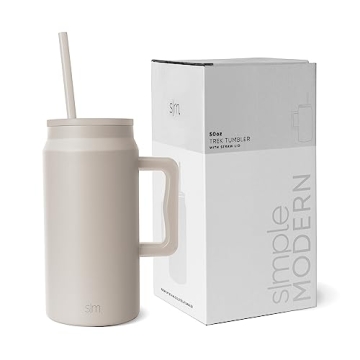 Simple Modern 50 oz Mug Tumbler with Handle and Straw Lid | Reusable Insulated Stainless Steel Large...