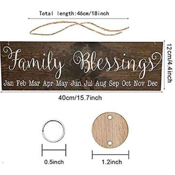 AFXOBO Wooden Birthday Reminder Calendar Board Decor