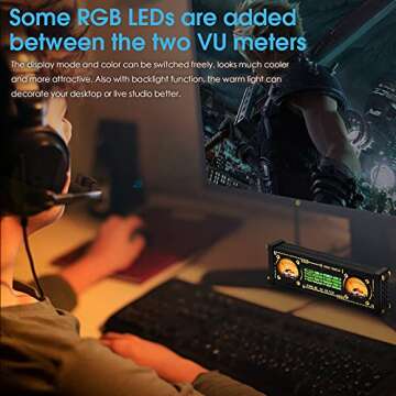 Douk Audio Retro Dual Analog VU Meter RGB Sound Level Indicator DB Panel Display