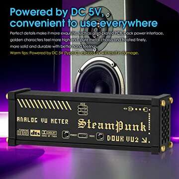 Douk Audio Retro Dual Analog VU Meter RGB Sound Level Indicator DB Panel Display