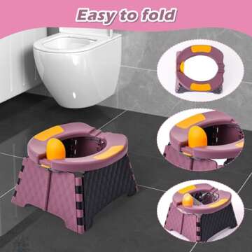 Portable Potty for Toddler Travel, Kids Travel Potty Training Chair with Travel Bag, Baby Potty Trai...