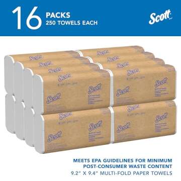 Scott Professional Multifold Paper Towels, Bulk (01804), with Absorbency Pockets, 9.2" x 9.4" sheets...