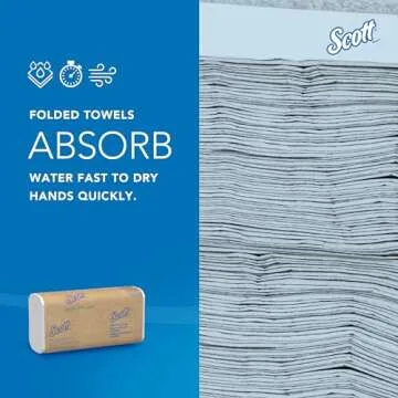 Scott Professional Multifold Paper Towels, Bulk (01804), with Absorbency Pockets, 9.2" x 9.4" sheets, White (250 Sheets/Pack, 16 Packs/Case, 4,000 Sheets/Case)