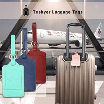 Teskyer Luggage Tags - Stylish, Durable & Secure 3-Pack