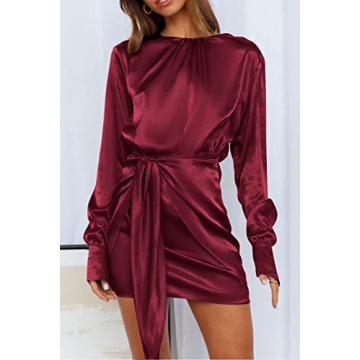 Elegant PRETTYGARDEN Women's Spring Satin Dress