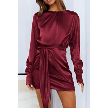 Elegant PRETTYGARDEN Women's Spring Satin Dress