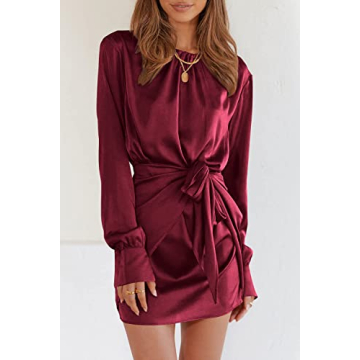 Elegant PRETTYGARDEN Women's Spring Satin Dress