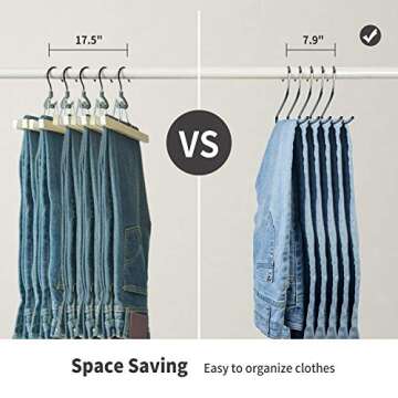 Corodo Open Ended Pants Hangers, Stainless Steel Pants Jean Hangers, Multifunctional Non-Slip Hangers for Heavy Pants, Jeans, Trousers, Scarf, 10 Packs