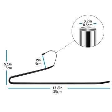 Corodo Open Ended Pants Hangers, Stainless Steel Pants Jean Hangers, Multifunctional Non-Slip Hangers for Heavy Pants, Jeans, Trousers, Scarf, 10 Packs