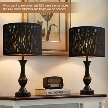 Stylish Black Drum Lampshades Set of 2 | Versatile Lighting Decor