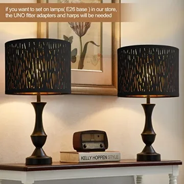 Stylish Black Drum Lampshades Set of 2 | Versatile Lighting Decor