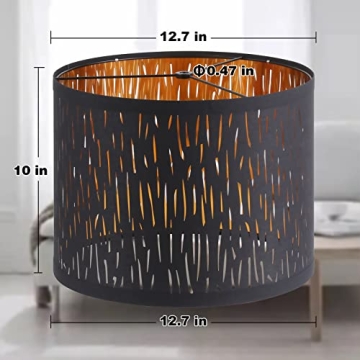 Stylish Black Drum Lampshades Set of 2 | Versatile Lighting Decor
