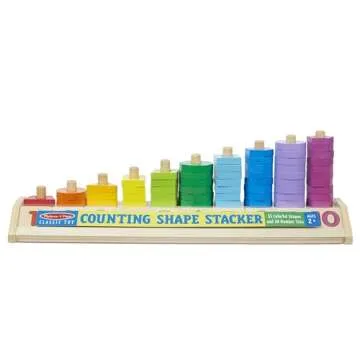 Melissa & Doug Wooden Shape Stacker Educational Toy for Kids