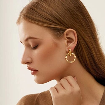 HESSAWELL Vintage Gold Hoop Earrings for Women