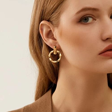 HESSAWELL Vintage Gold Hoop Earrings for Women