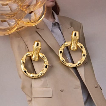 HESSAWELL Vintage Gold Hoop Earrings for Women