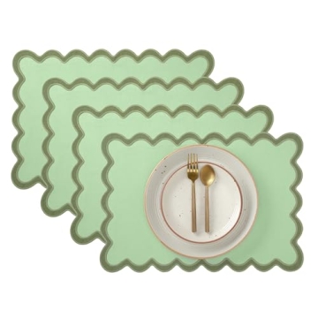 Folkulture Placemats Set of 4, 13 x 19 Inches 100% Cotton Boho Place Mats or Heat ResistantTable Mat...