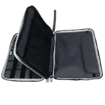 BUBM Double Layer Electronics Organizer/Travel Gadget Bag For Cables,Memory Cards,Flash Hard Drive and More,Fit For iPad Or Tablet(Up To 9.7")--Large, Black