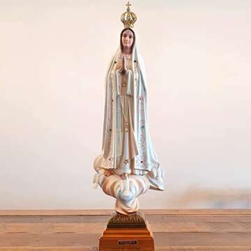 Loja Esperanca Our Lady of Fatima Statue - 20 Inch - Hand Painted - Crystal Eyes - Authentic Virgin Mary of Fatima - Made and Blessed in Fatima, Portugal