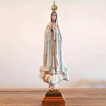 Loja Esperanca Our Lady of Fatima Statue - 20 Inch - Hand Painted - Crystal Eyes - Authentic Virgin Mary of Fatima - Made and Blessed in Fatima, Portugal