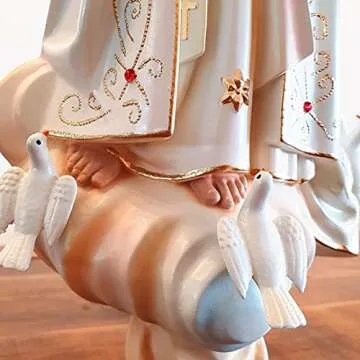 Loja Esperanca Our Lady of Fatima Statue - 20 Inch - Hand Painted - Crystal Eyes - Authentic Virgin Mary of Fatima - Made and Blessed in Fatima, Portugal