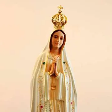 Loja Esperanca Our Lady of Fatima Statue - 20 Inch - Hand Painted - Crystal Eyes - Authentic Virgin Mary of Fatima - Made and Blessed in Fatima, Portugal