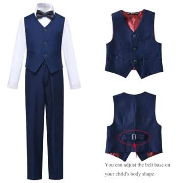 Boys Size 8 Navy Blue Suit Set for Special Occasions