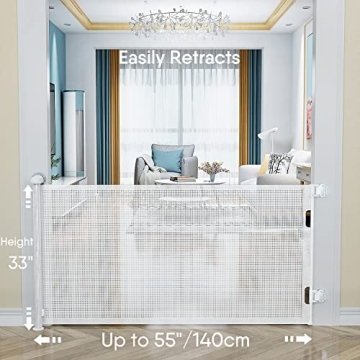 BabyBond Retractable Baby Gate, 55" Extra Wide and Tall