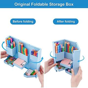 Marbrasse Foldable Pencil Organizer with Magnetic Closure