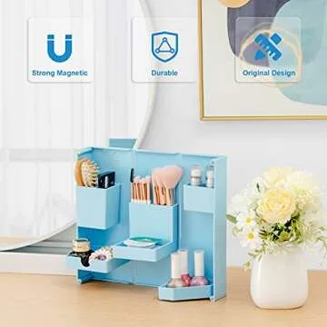 Marbrasse Foldable Pencil Organizer with Magnetic Closure