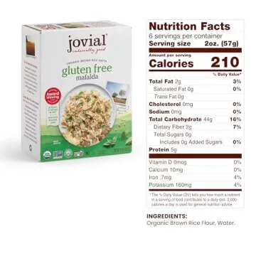 Jovial Whole Grain Brown Rice Pasta Variety Pack (Mafalda, Farfalle, Elbows, Fusilli, Casarecce, Penne) - Organic Whole Grain Brown Rice Pasta, Gluten Free, Dairy Free, Made in Italy - 12 Oz, 6 Pack