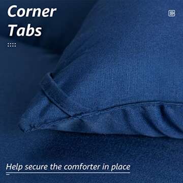 HYLEORY All Season Queen Size Bed Comforter - Cooling Down Alternative Quilted Duvet Insert with Corner Tabs - Winter Warm - Machine Washable - Navy Blue