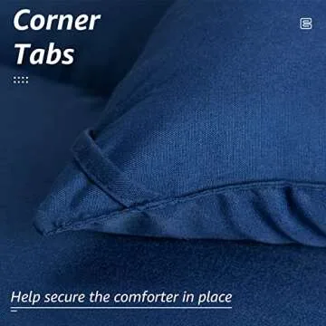 HYLEORY All Season Queen Size Bed Comforter - Cooling Down Alternative Quilted Duvet Insert with Corner Tabs - Winter Warm - Machine Washable - Navy Blue