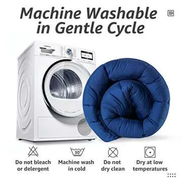 HYLEORY All Season Queen Size Bed Comforter - Cooling Down Alternative Quilted Duvet Insert with Corner Tabs - Winter Warm - Machine Washable - Navy Blue