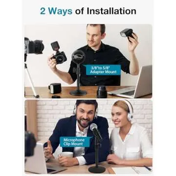 InnoGear Adjustable Desktop Microphone Stand with Mic Clip