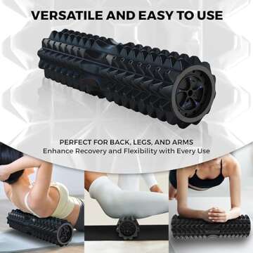 Nordic Lifting Vibrating Foam Roller w/ 5 Intensity Vibration, High Density EVA Foam for Deep Tissue...
