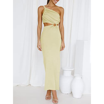 Stunning ANRABESS One Shoulder Bodycon Maxi Dress