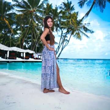 Elegant Swimsuit Coverup for Women | Stylish Beach Cover Ups for Women, 100% Cotton Hand Block Print White Sarong Wraps, Kimonos for Women & Resort Wear Pareo For Women (White 1)