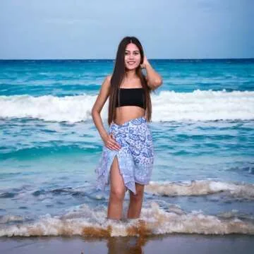 Elegant Swimsuit Coverup for Women | Stylish Beach Cover Ups for Women, 100% Cotton Hand Block Print White Sarong Wraps, Kimonos for Women & Resort Wear Pareo For Women (White 1)