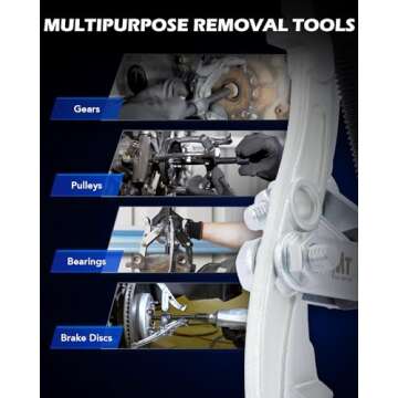 Orion Motor Tech Gear Puller Set, 3" 4" 6" 3 Jaw Puller Kit for Pulley Gear Bearing Flywheel Removal, Heavy Duty Pulley Puller with Reversible Jaws 3 pcs Bearing Puller Tool Kit