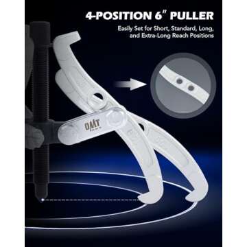 Orion Motor Tech Gear Puller Set, 3" 4" 6" 3 Jaw Puller Kit for Pulley Gear Bearing Flywheel Removal, Heavy Duty Pulley Puller with Reversible Jaws 3 pcs Bearing Puller Tool Kit