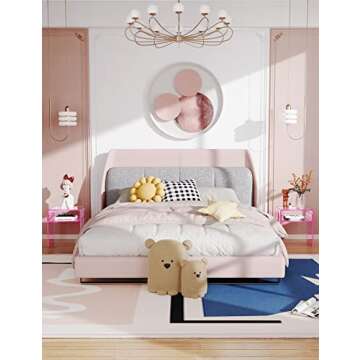 solaround Clear Acrylic End Table 2-Tier Bedside nightstand for Living Room Bedroom Home Decor (Pink)