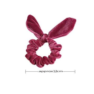 WillingTee 15pcs Women's Hair Scrunchies Velvet Scrunchy Rabbit Ear Elastic Hair Bands Chiffon Rabbit Ear Hair Scrunchies Elastic Hair Ties for Girls and Women