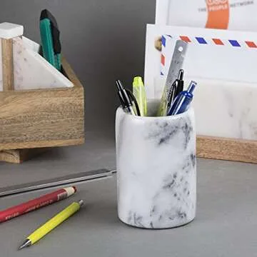 Elegant Creative Home Marble Pen Pencil Holder for Desk