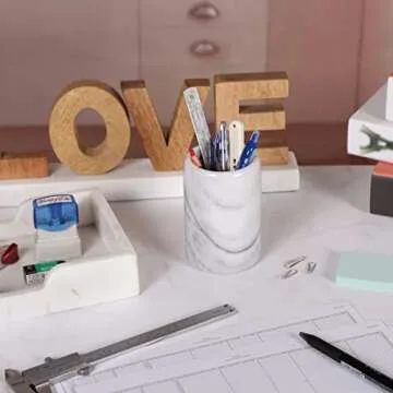 Elegant Creative Home Marble Pen Pencil Holder for Desk