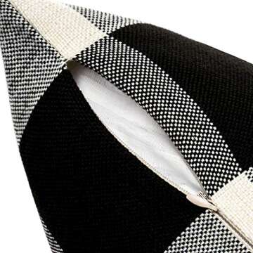 MKLFBT Pack of 2 Farmhouse Decor Christmas Pillow Covers 18 x 18 Black White Buffalo Checked Plaids Fall Throw Pillow Covers Cushion Covers for Sofa Couch Outdoor Camping