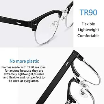 Tanlys 2 Pack Blue Light Blocking Glasses for Computer Eye Strain [Dry Eye & Sour Eye]