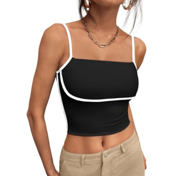 Trendy Queen Women's Camisole Tube Tops with Adjustable Spaghetti Straps for Summer