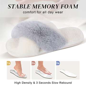 Parlovable Women's Fuzzy Slippers Memory Foam Comfort
