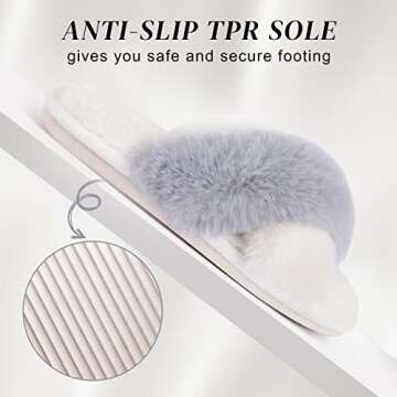 Parlovable Women's Fuzzy Slippers Memory Foam Comfort